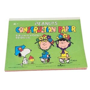 Vintage 1965 PEANUTS‎ Construction Paper 8 Assorted Colors 40 Sheets Or